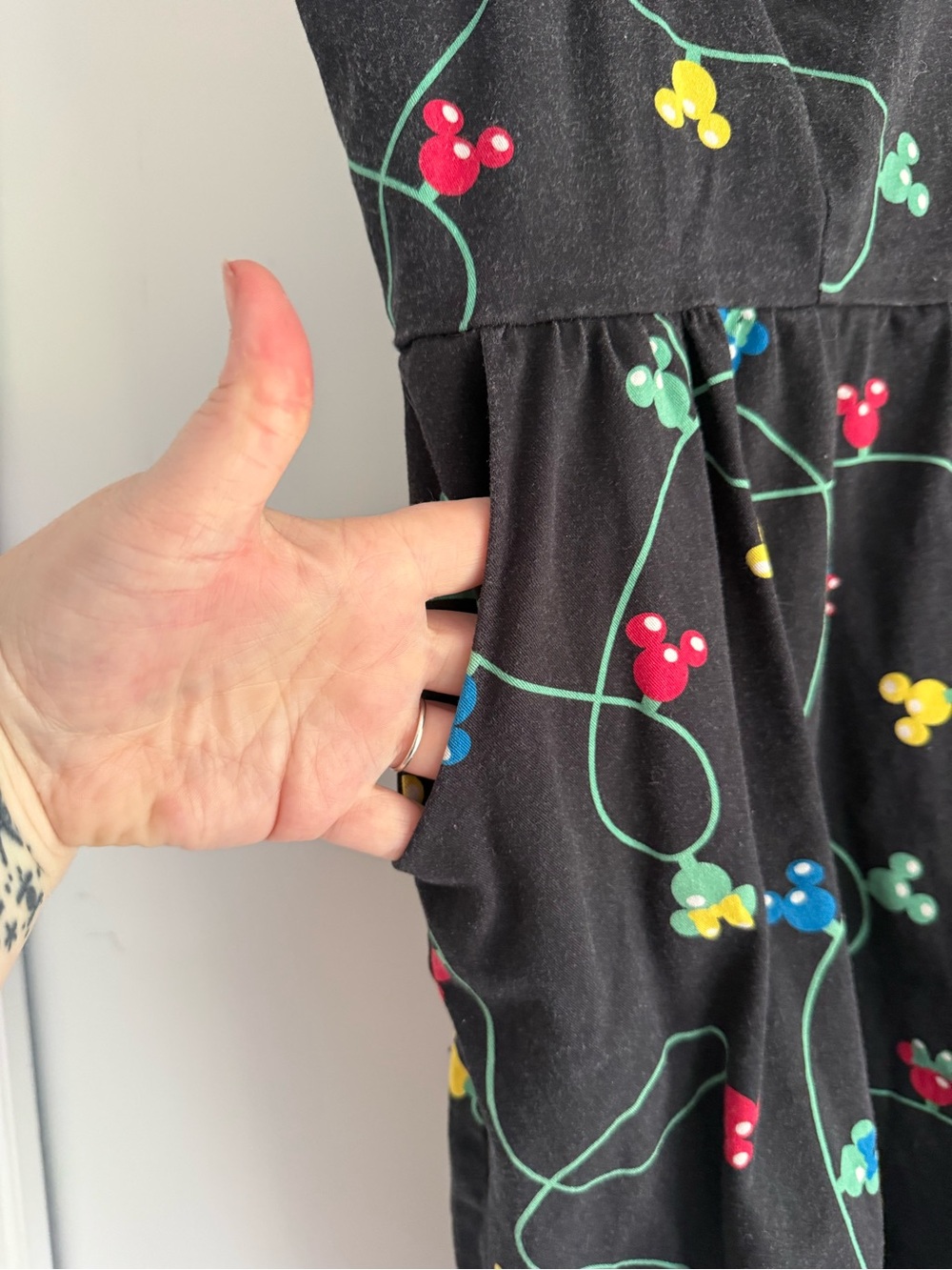 Stitch Shoppe by Loungefly Mickey Christmas Lights Print Dress - Picture 3 of 5